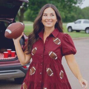 Lula the Label| Maroon Football Sequin Dress